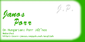 janos porr business card